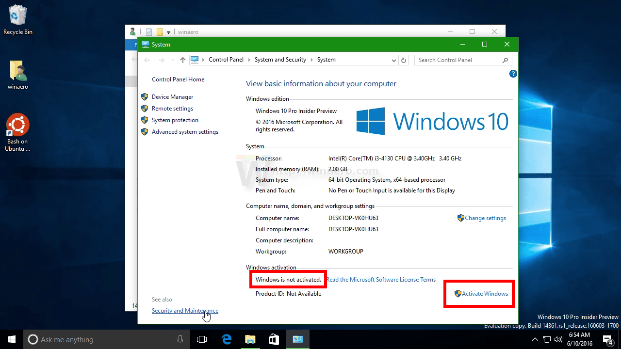 Change Windows 10 desktop wallpaper without activation Winaero