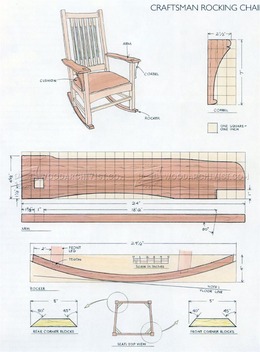1861 Craftsman Rocking Chair Plans • WoodArchivist