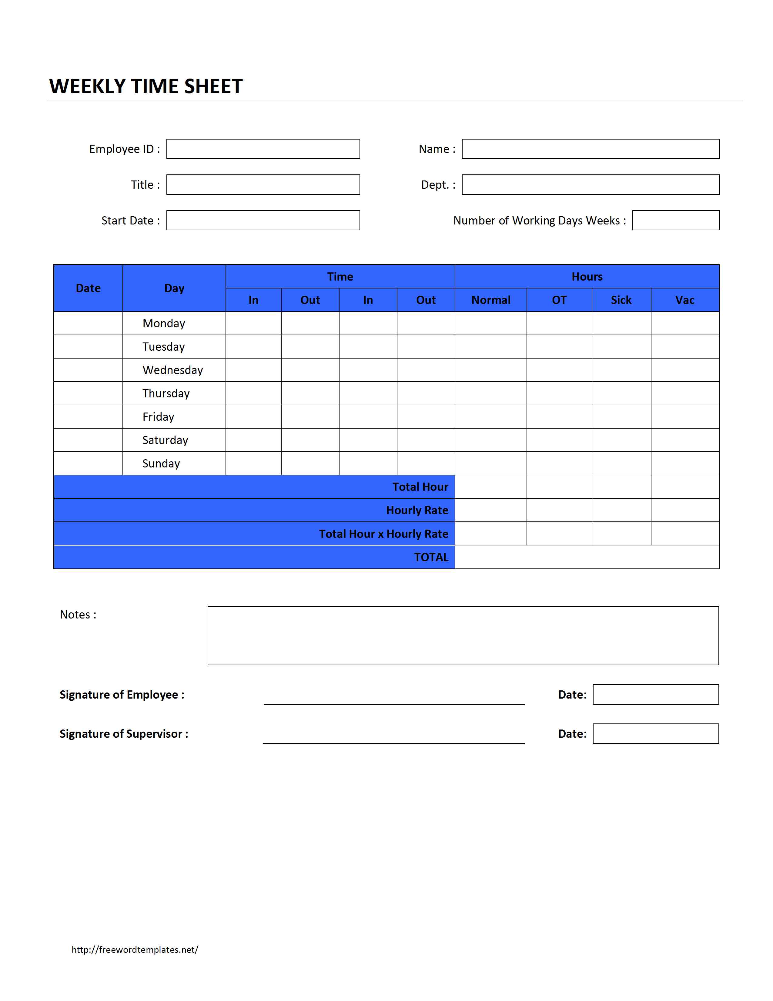 Timesheet Template