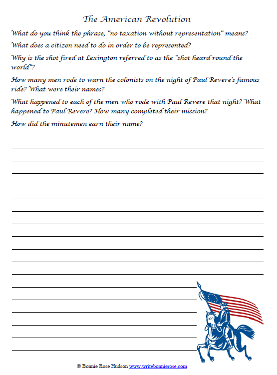 Timeline Worksheet April 1819, 1775, Paul Revere and the