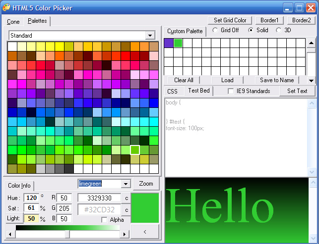 HTML5 Color Picker Tool