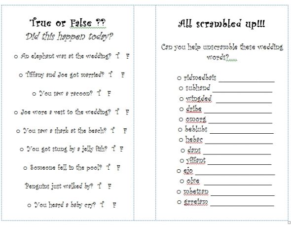 DIY Kid’s Activity Booklet Weddingbee Photo Gallery