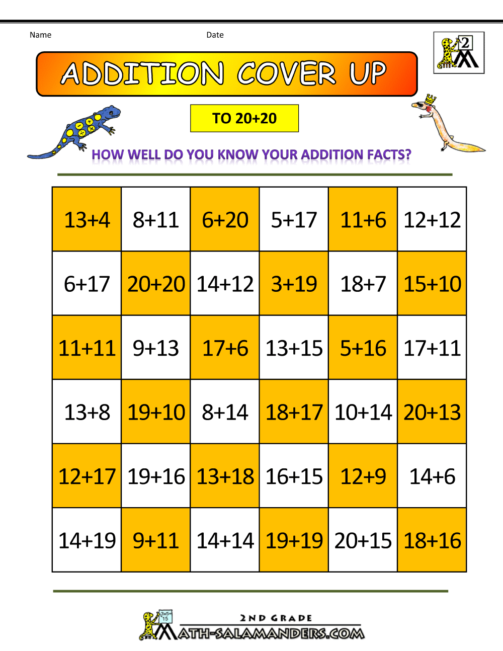 Math Card Games For Second Grade 2nd grade math board
