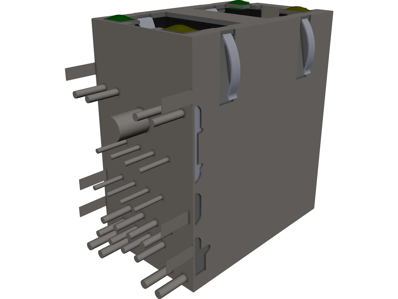 RJ45 Double Connector 3D CAD Model 3D CAD Browser