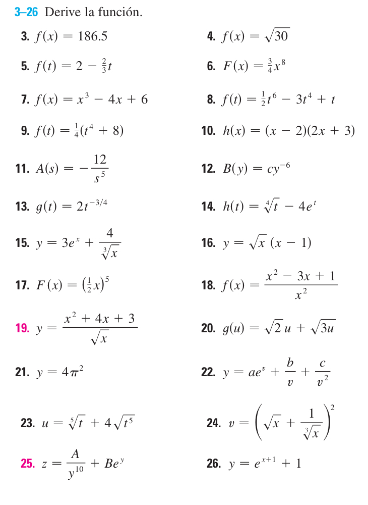 » Derivada de polinomios y funciones
