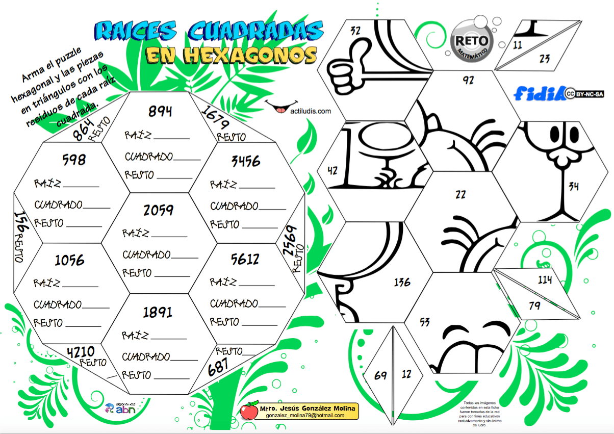 Actividades lúdicas para primaria y preescolar 1. Juego Ludico Para Primaria . Raíces cuadrada con el método ABN IV - Actiludis