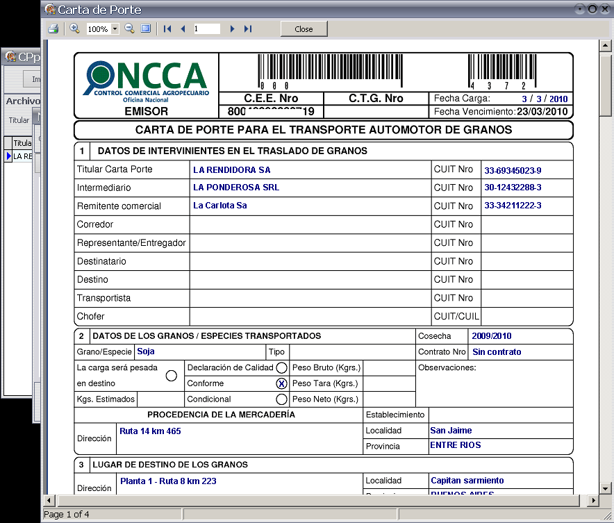 Software para administrar Cartas de Porte Taringa!