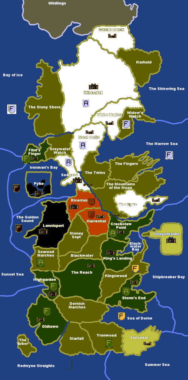 Game Of Thrones Houses Map