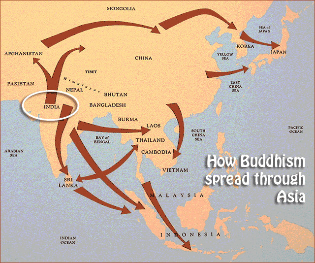 The Spread of Buddhism (Illustration) Ancient History