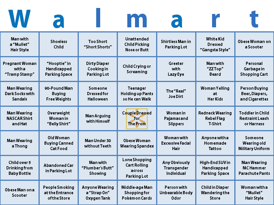 Walmart Bingo Card Like Success