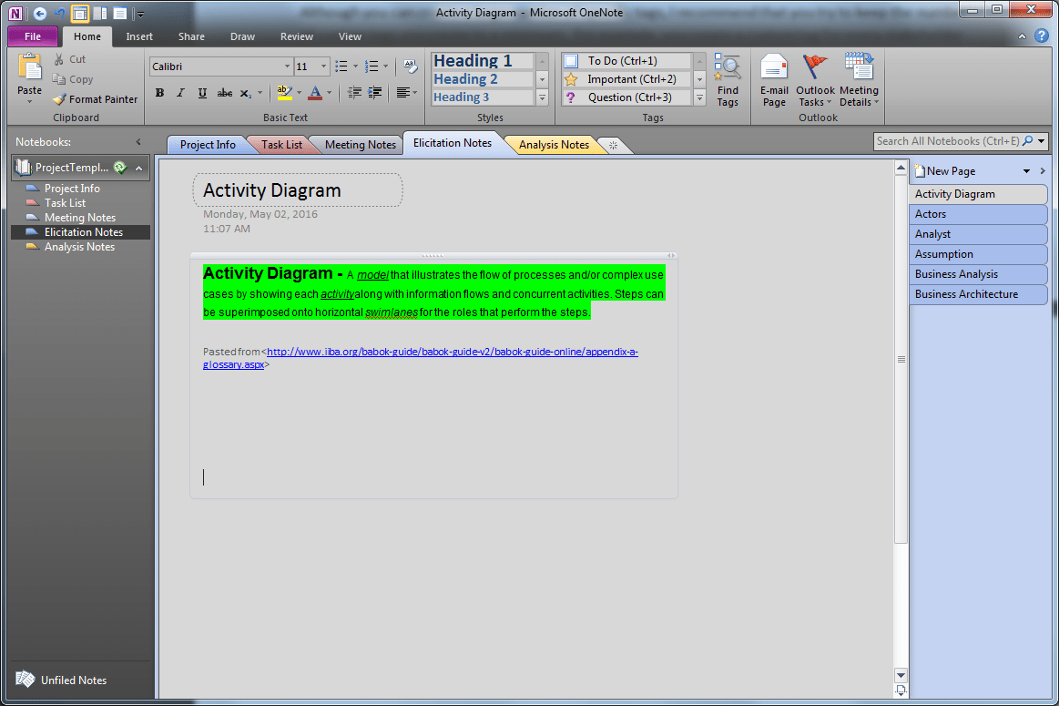 Using OneNote Tags Blog BAwiki