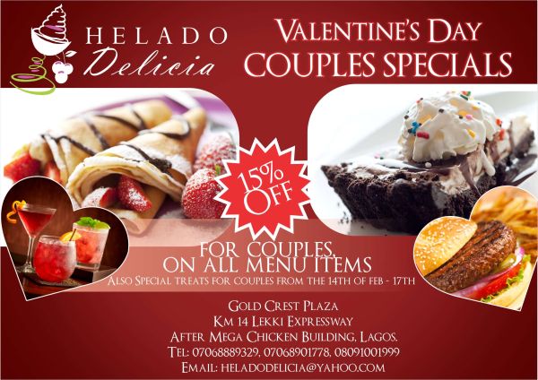 Enjoy Valentine's Day Couples Specials at Helado Delicia