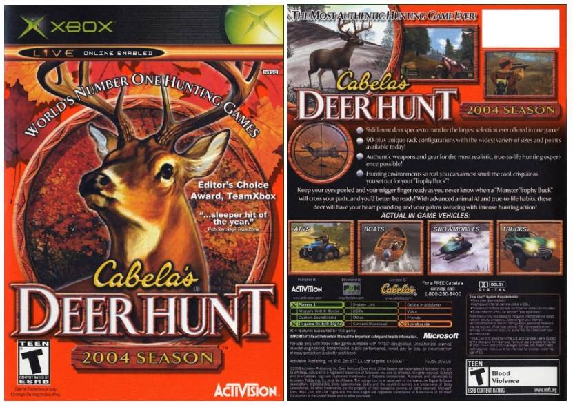 Cabela's Deer Hunt 2004 Season (Xbox) Hunt 9 different