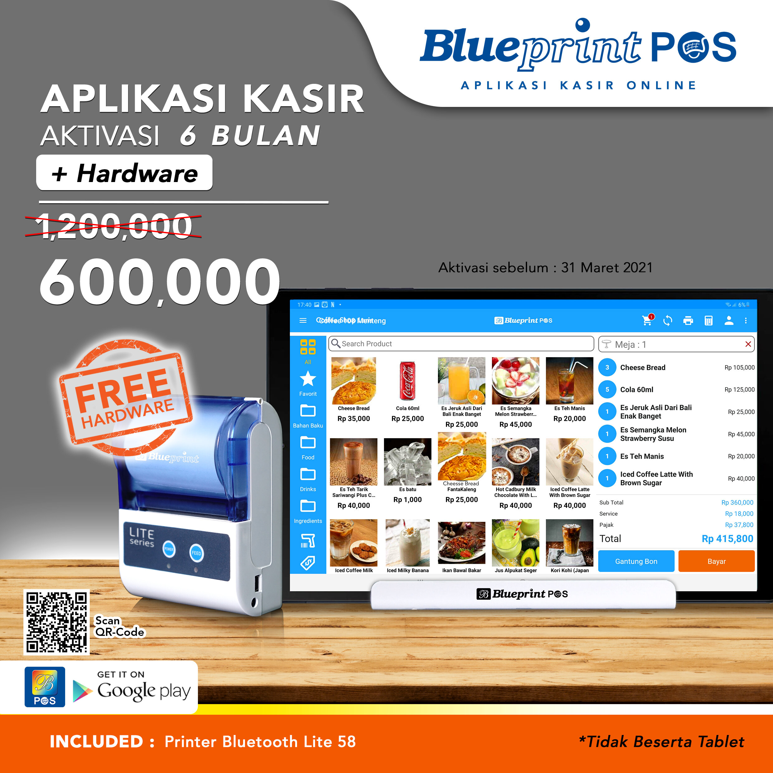 Promo Termurah Paket Usaha / Aplikasi Kasir BLUEPRINT POS