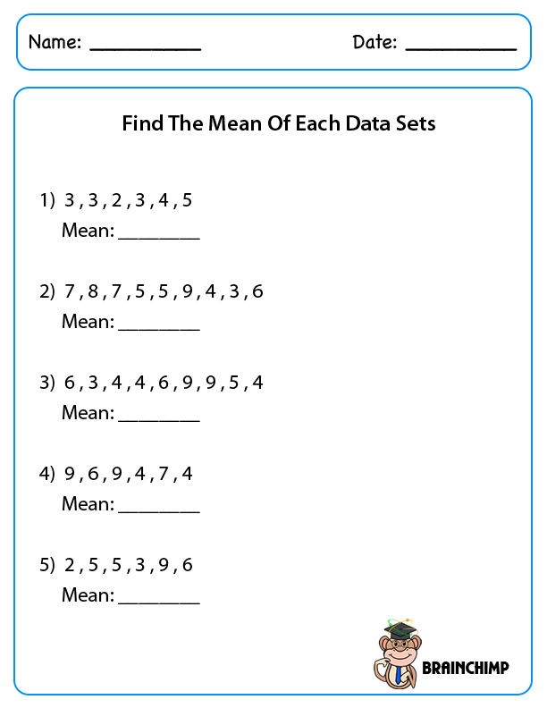 Mean Median Mode Brainchimp