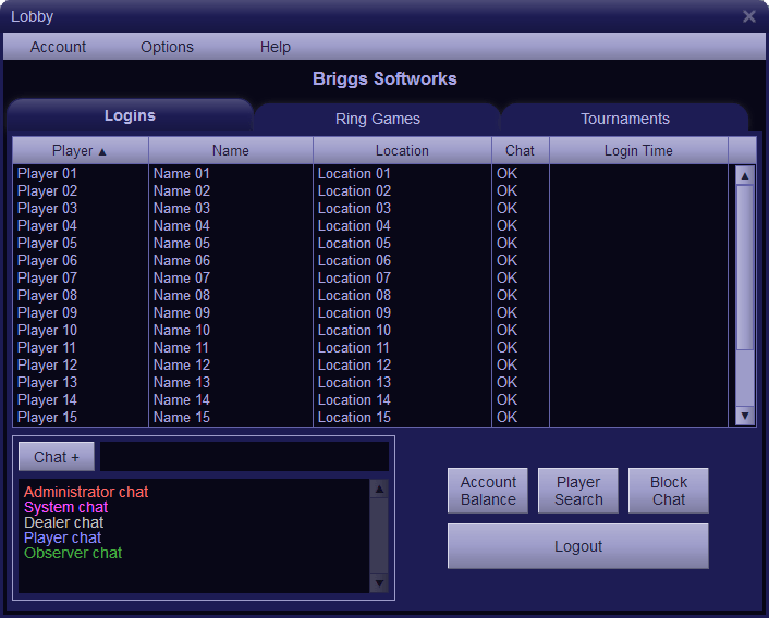 Briggs Softworks Poker Mavens Sample Color Schemes