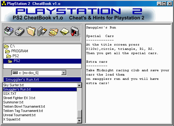 PS2 CheatBook v1.0 CheatsBook PC Cheats, codes, Cheats