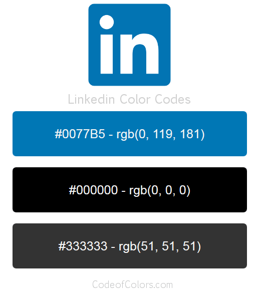 Linkedin Colors Hex and RGB Color Codes