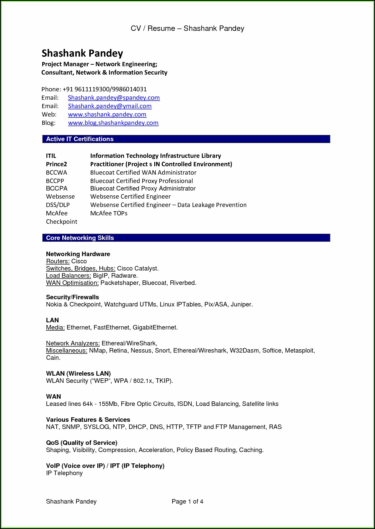 Pdf Format Of Cv For Freshers Bca Fresher Resume format