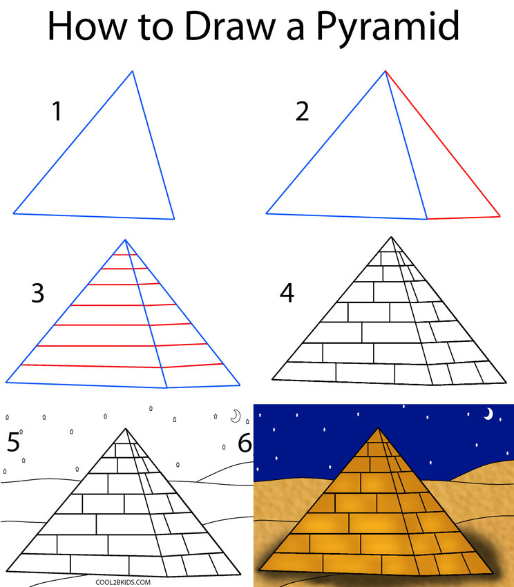 How to Draw a Pyramid (Step by Step Pictures) Cool2bKids