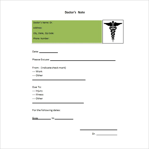 37+ Doctors Note Template Free PDF, Word Examples