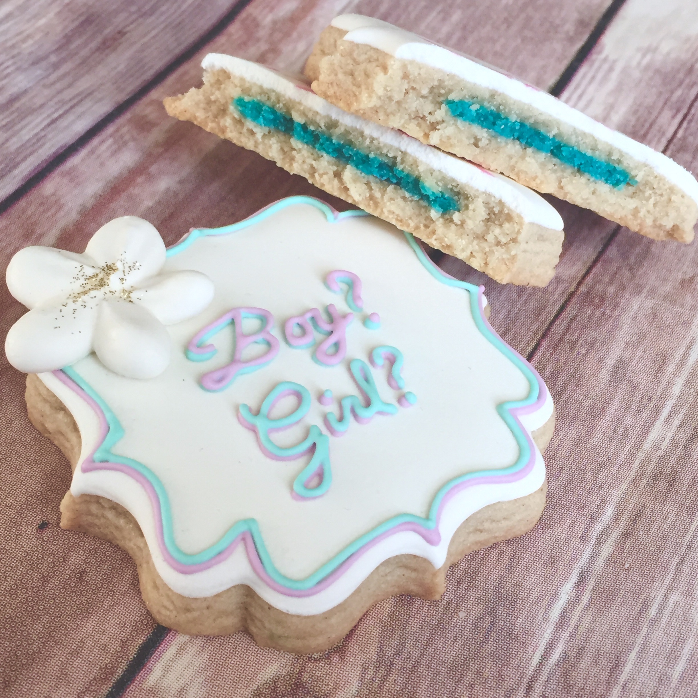 Desserts don't get cuter than this! Easy Gender Reveal Cookies