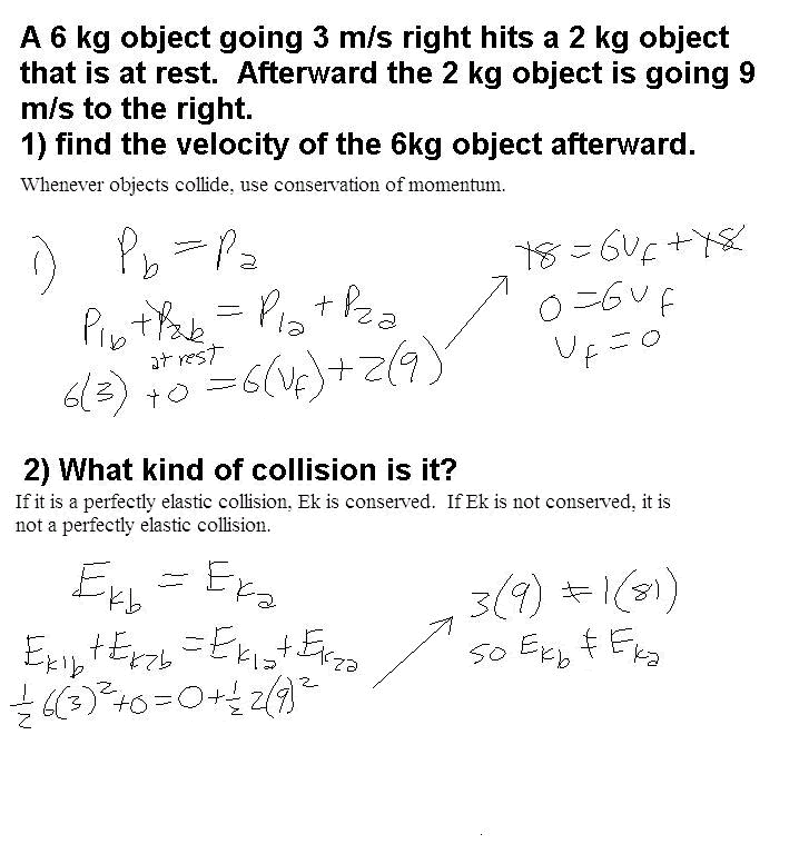 Basic Collision Example Includes figuring out what kind