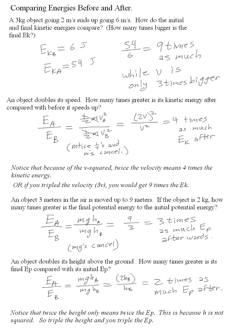 Mr Murray's Website Work and Energy Notes