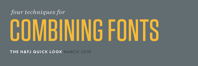 Font combinations in book design