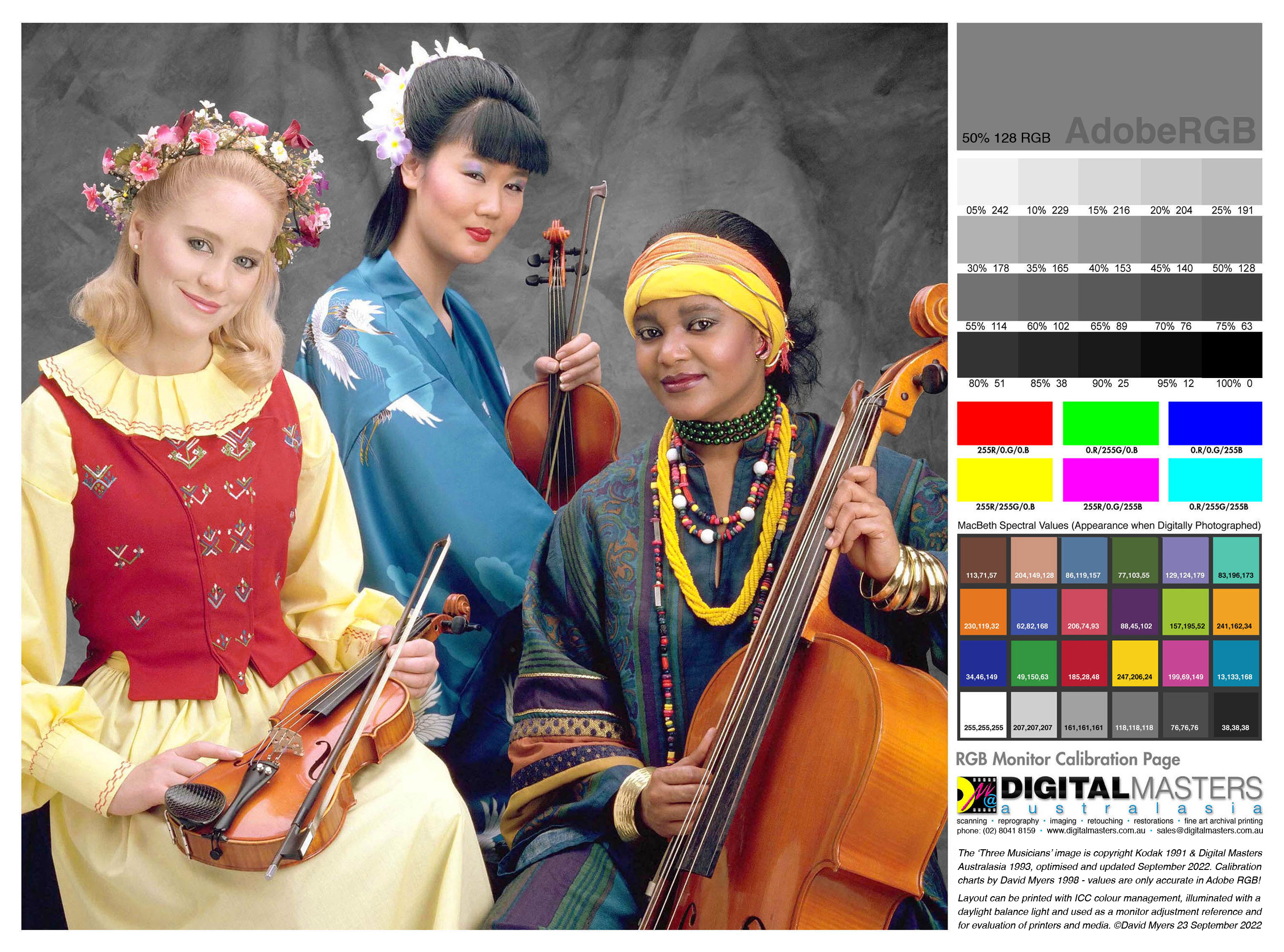 Free Monitor Calibration and Printer Test Image by Digital Masters Australasia