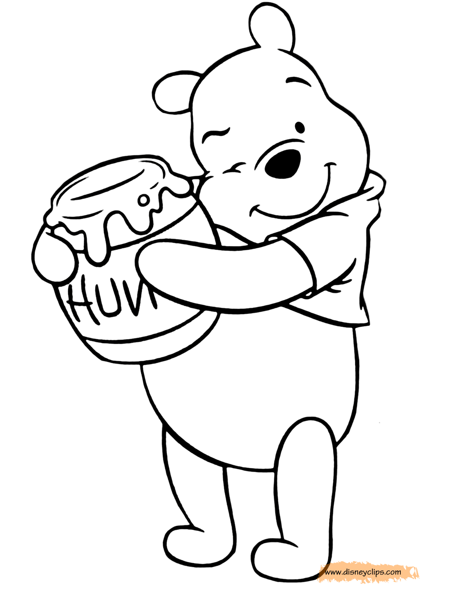 Winnie the Pooh Honey Coloring Pages