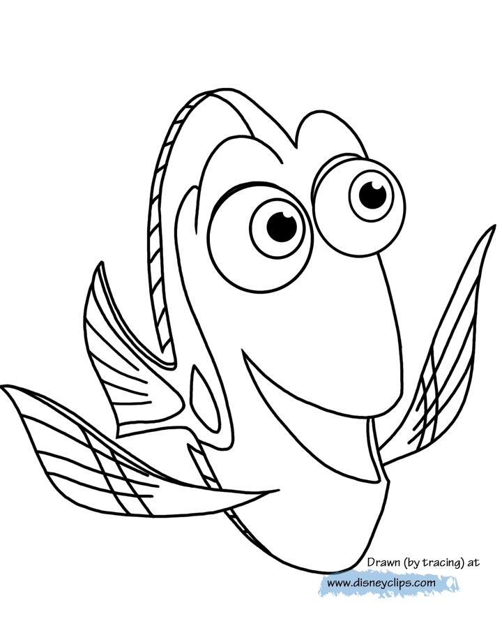 Finding Dory Coloring Pages