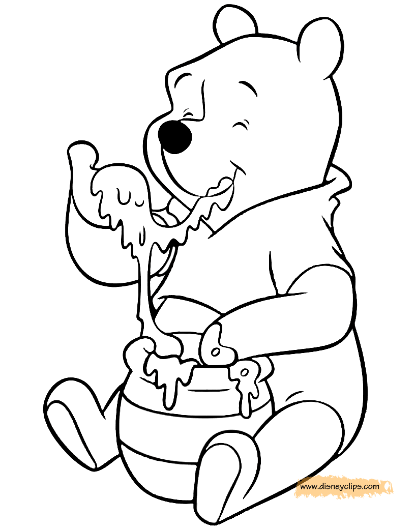 Winnie the Pooh Honey Coloring Pages