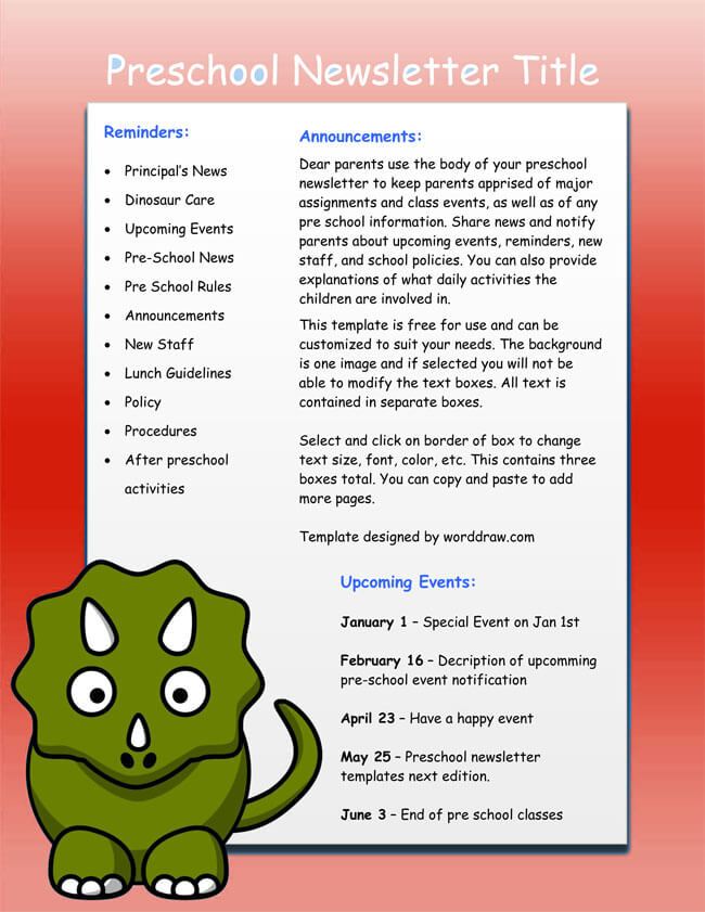 16+ Preschool Newsletter Templates Easily Editable and Printable
