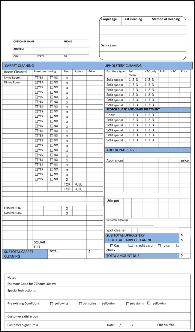 Free Printable Cleaning Service Invoice Templates 10 Different Formats