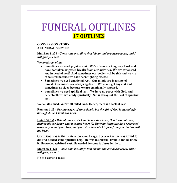 Sermon Outline Template 12+ For Word and PDF Format