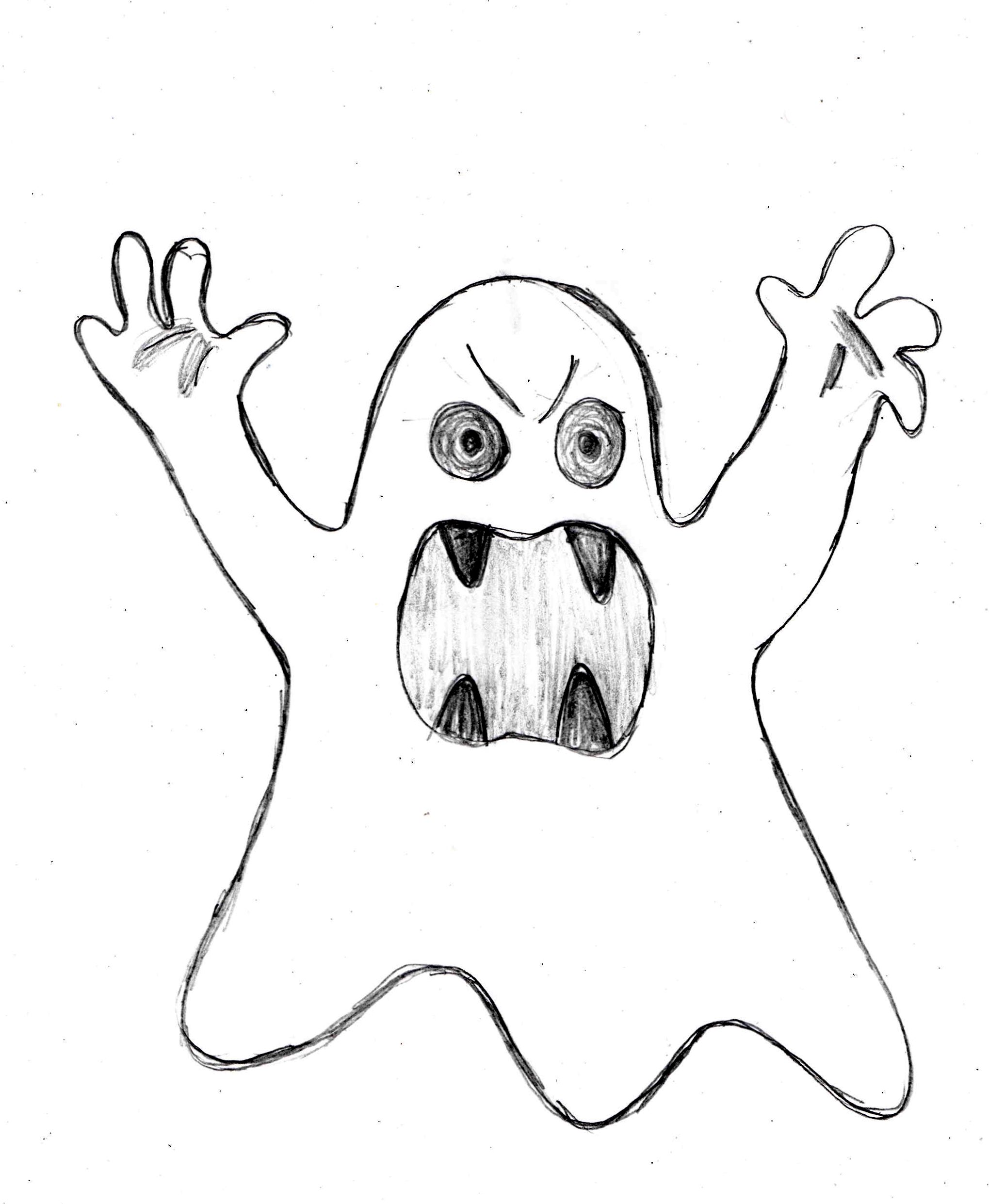 Ghost Drawing, Pencil, Sketch, Colorful, Realistic Art Images Drawing Skill