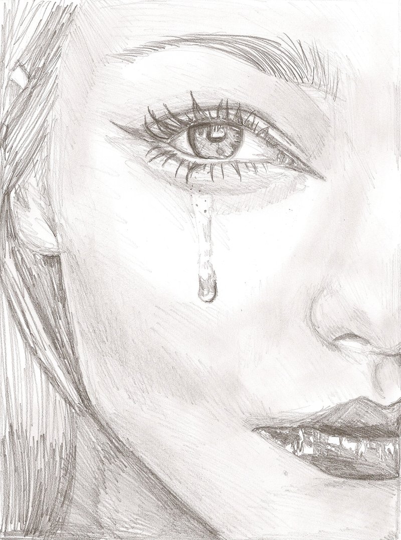 Tears Drawing, Pencil, Sketch, Colorful, Realistic Art Images Drawing Skill