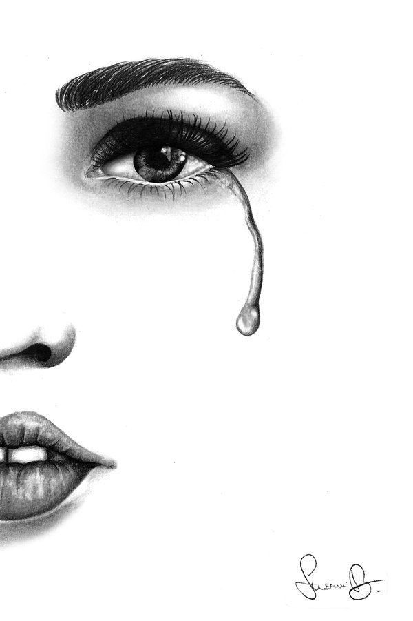 Tears Drawing, Pencil, Sketch, Colorful, Realistic Art Images Drawing Skill