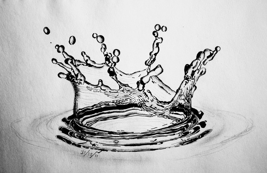 Water Drawing, Pencil, Sketch, Colorful, Realistic Art Images Drawing Skill