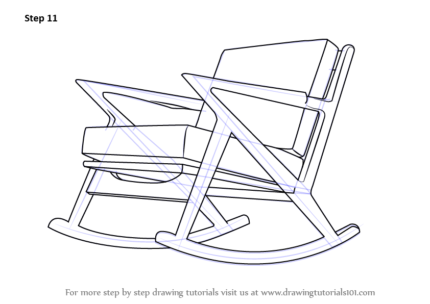 Step by Step How to Draw Rocking Chair