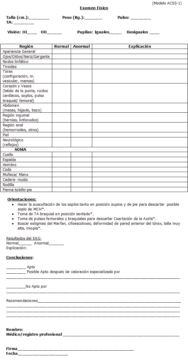 formato de examen medico formato de un examen image