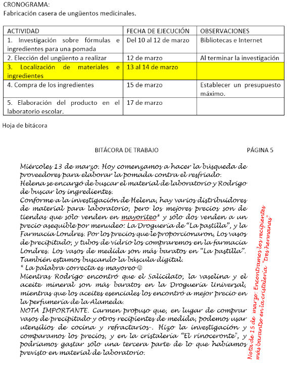 Ejemplo de Bitácora De Trabajo