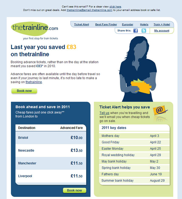 Relevance In Subject Lines: The Train Line - Email Design Review