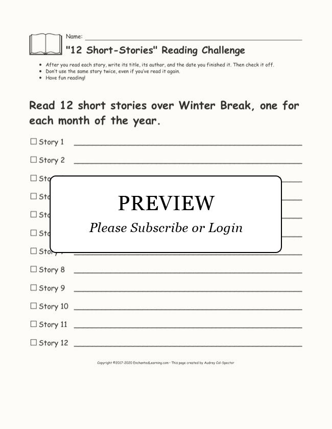 Enchanted Learning's "12 ShortStories" Reading Challenge
