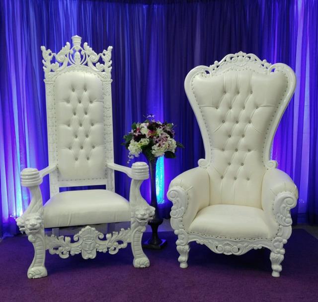 CHAIR KING AND QUEEN SET WHITE THRONE Rentals Shreveport