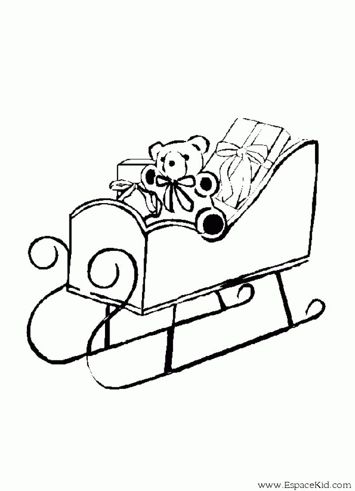 Coloriage Traineau du Père Noël à imprimer dans les coloriages Traineau dessin à imprimer