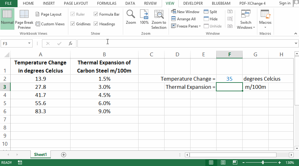 Interpolation and Extrapolation in Excel