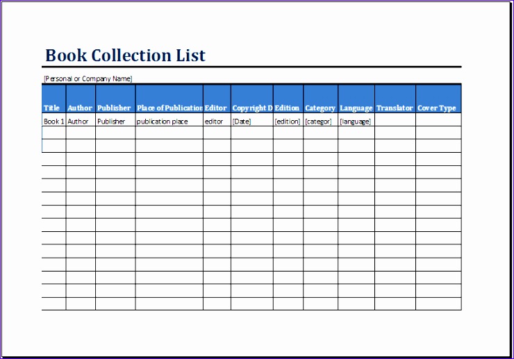 10 Personal Collection Inventory Excel Templates