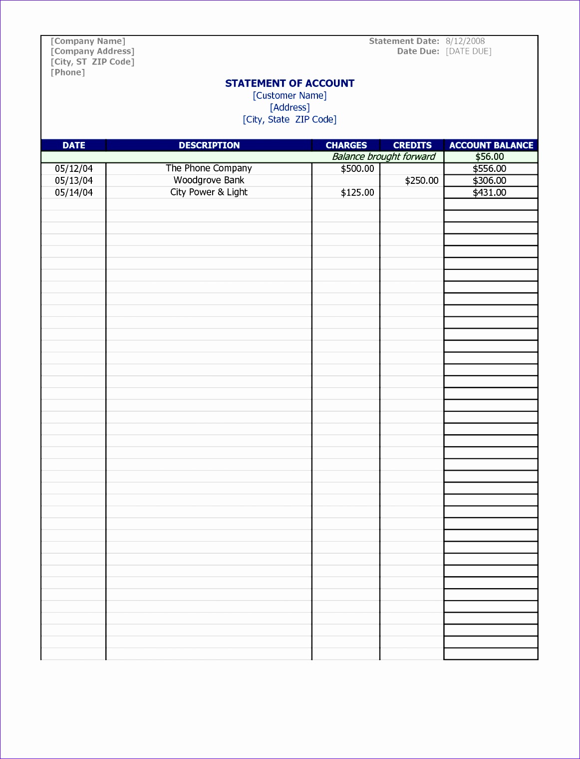 9 Account Excel Template Excel Templates